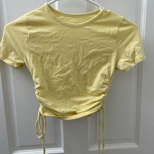 hollister yellow side cinch top